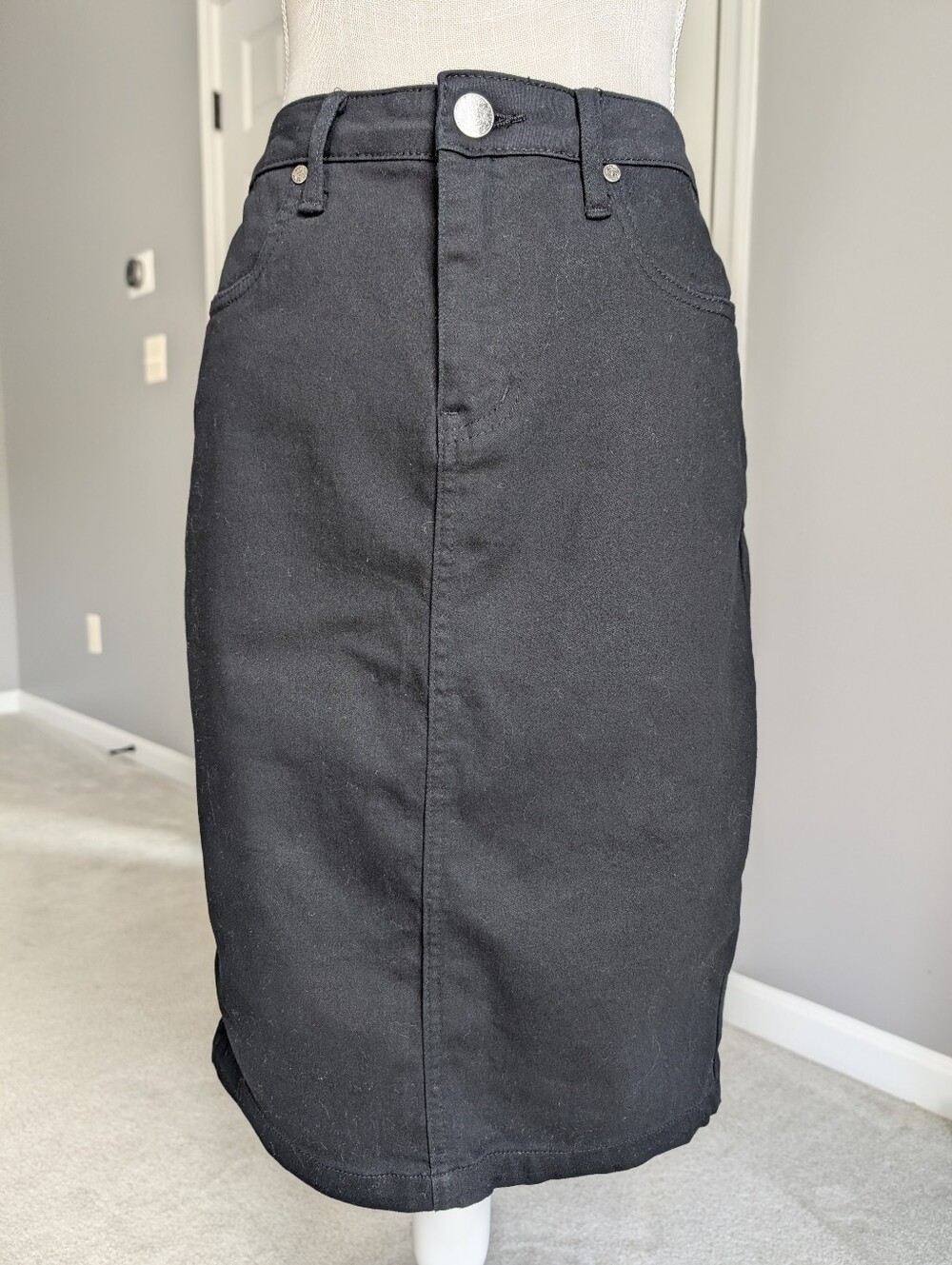 Women's Black Pencil Skirt with Classic Fit